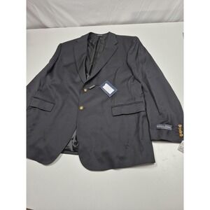 Roberto Zanieri Blazer Mens 50 Long Black Wool 2 Gold Button  Italy Jacket